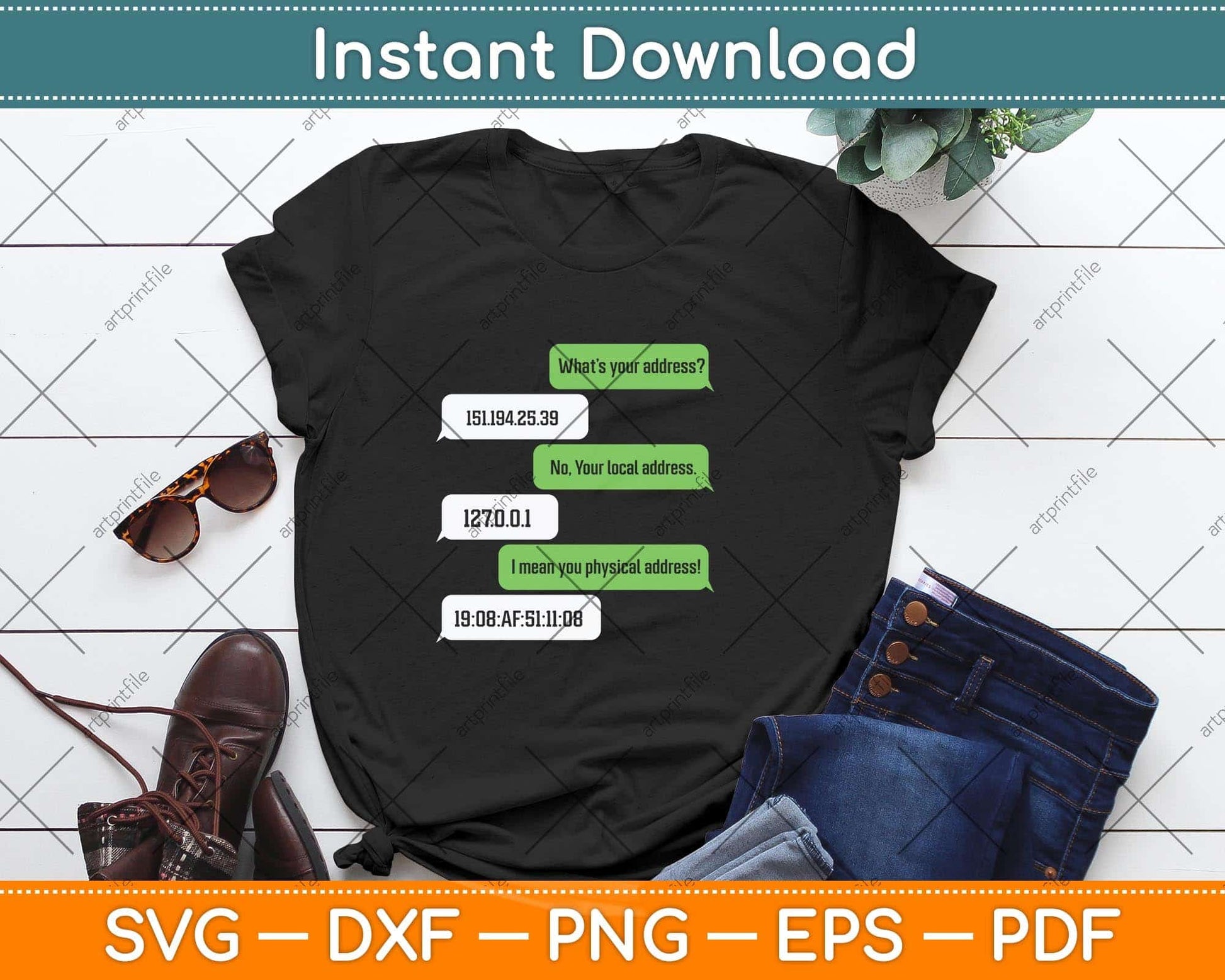 What's Your Address Funny Networking Computer Svg Png Dxf Digital Cutting File