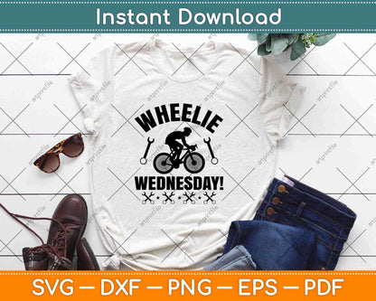 Wheelie Wednesday Cycling Svg Design Cricut Printable Cutting Files