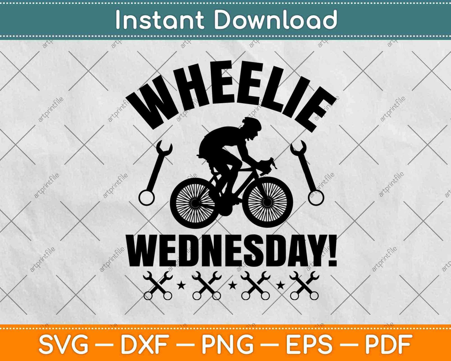 Wheelie Wednesday Cycling Svg Design Cricut Printable Cutting Files