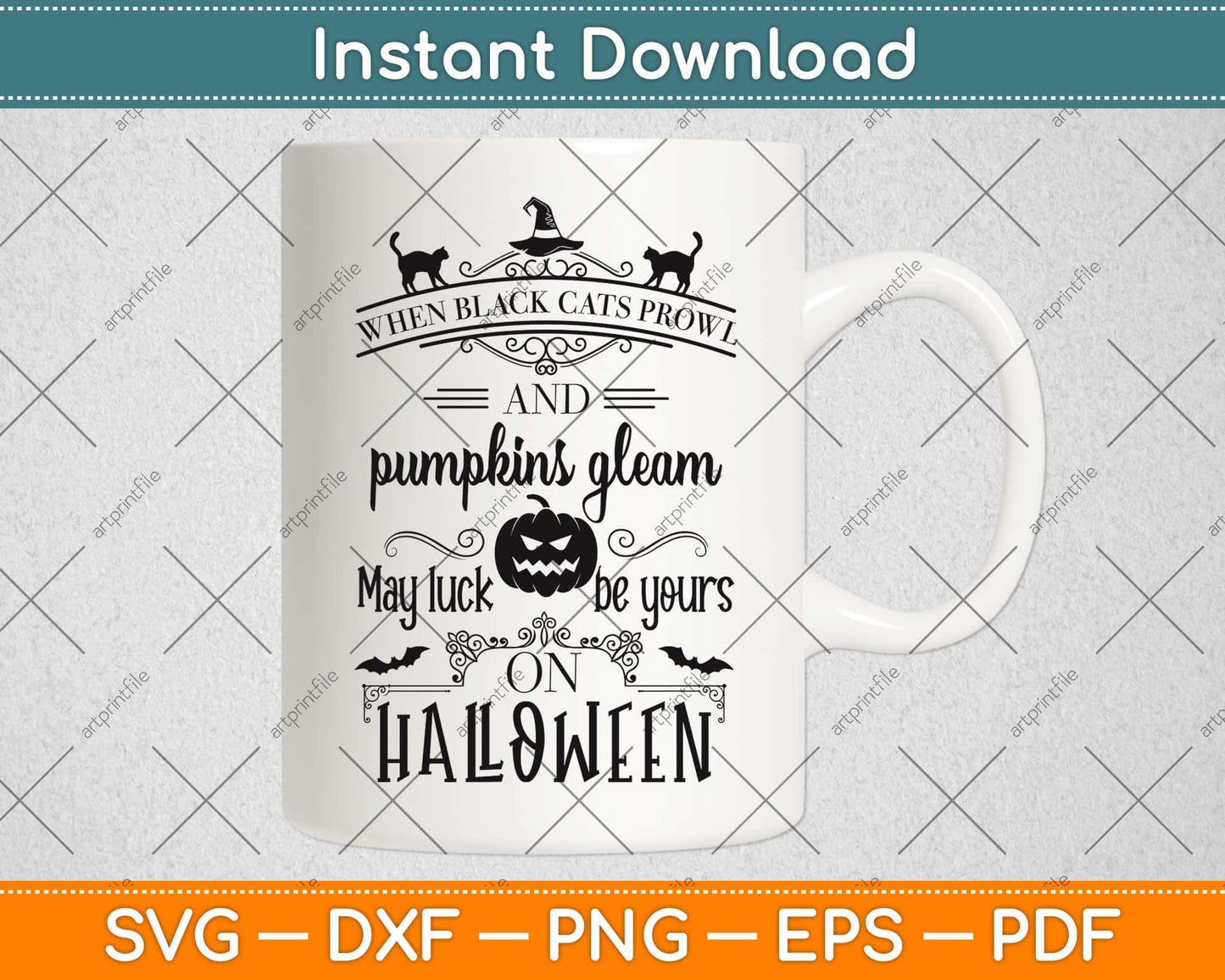 When Black Cats Prowl Halloween Svg Png Dxf Digital Cutting File