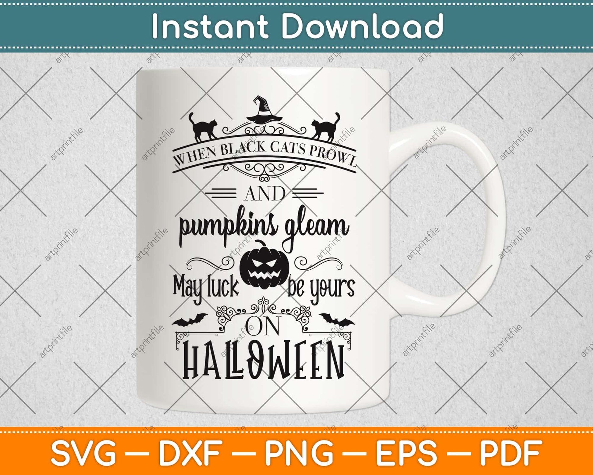 When Black Cats Prowl Halloween Svg Png Dxf Digital Cutting File