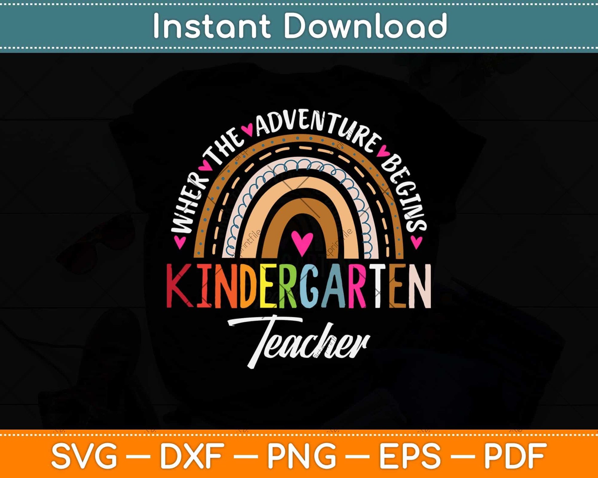 Where The Adventure Begins Kindergarten Teacher Rainbow Svg Png Dxf File