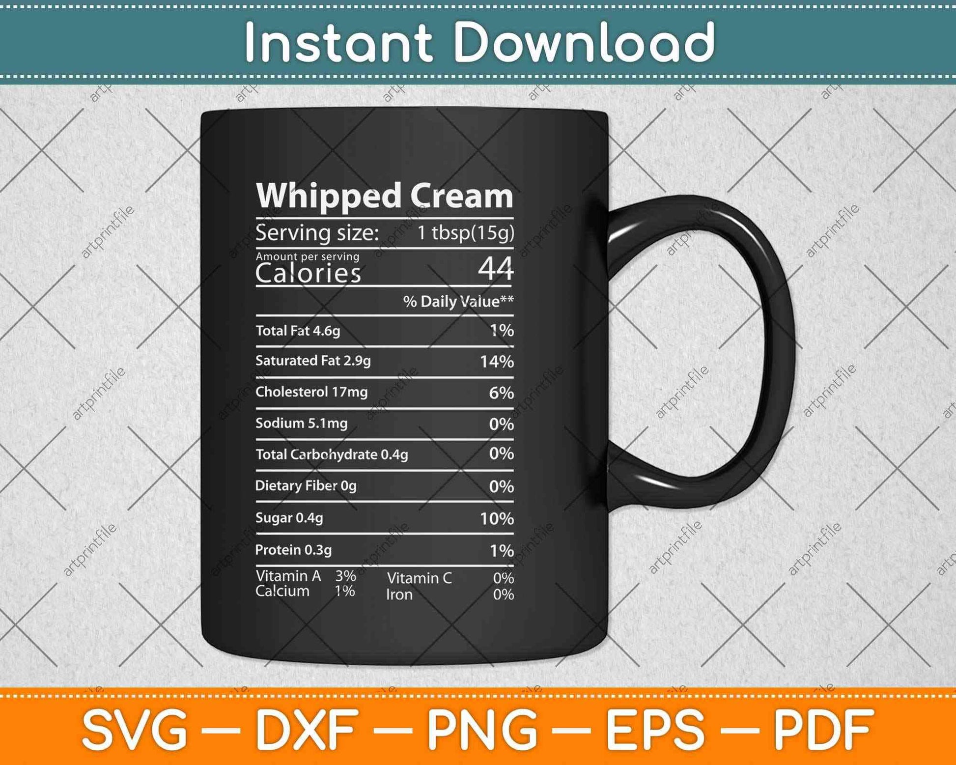 Whipped Cream Nutrition Facts Thanksgiving Gift Leg Day Svg Design