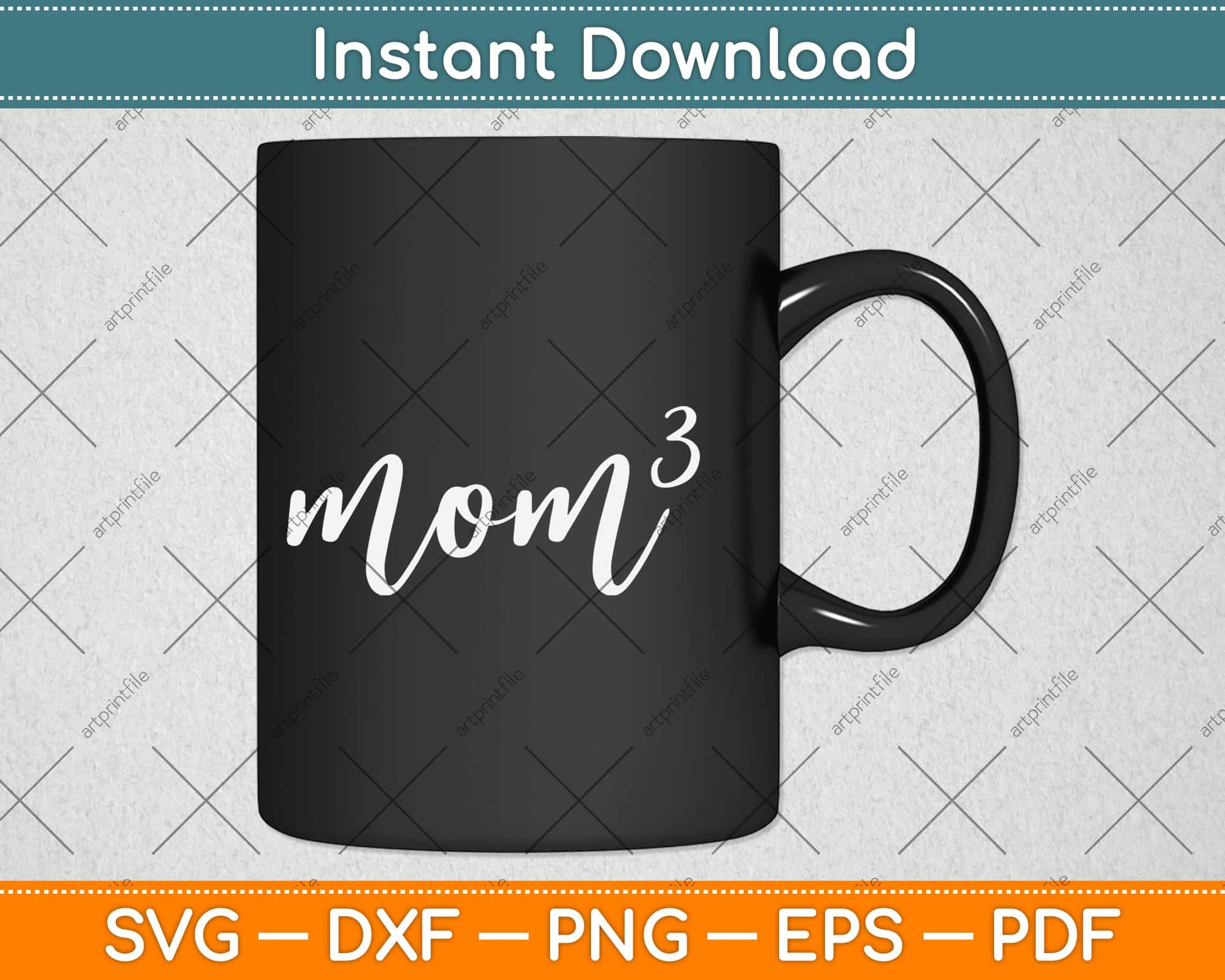 Womens Mom 3 Mom Cubed Mother of Three Mama Mothers Day Svg Design