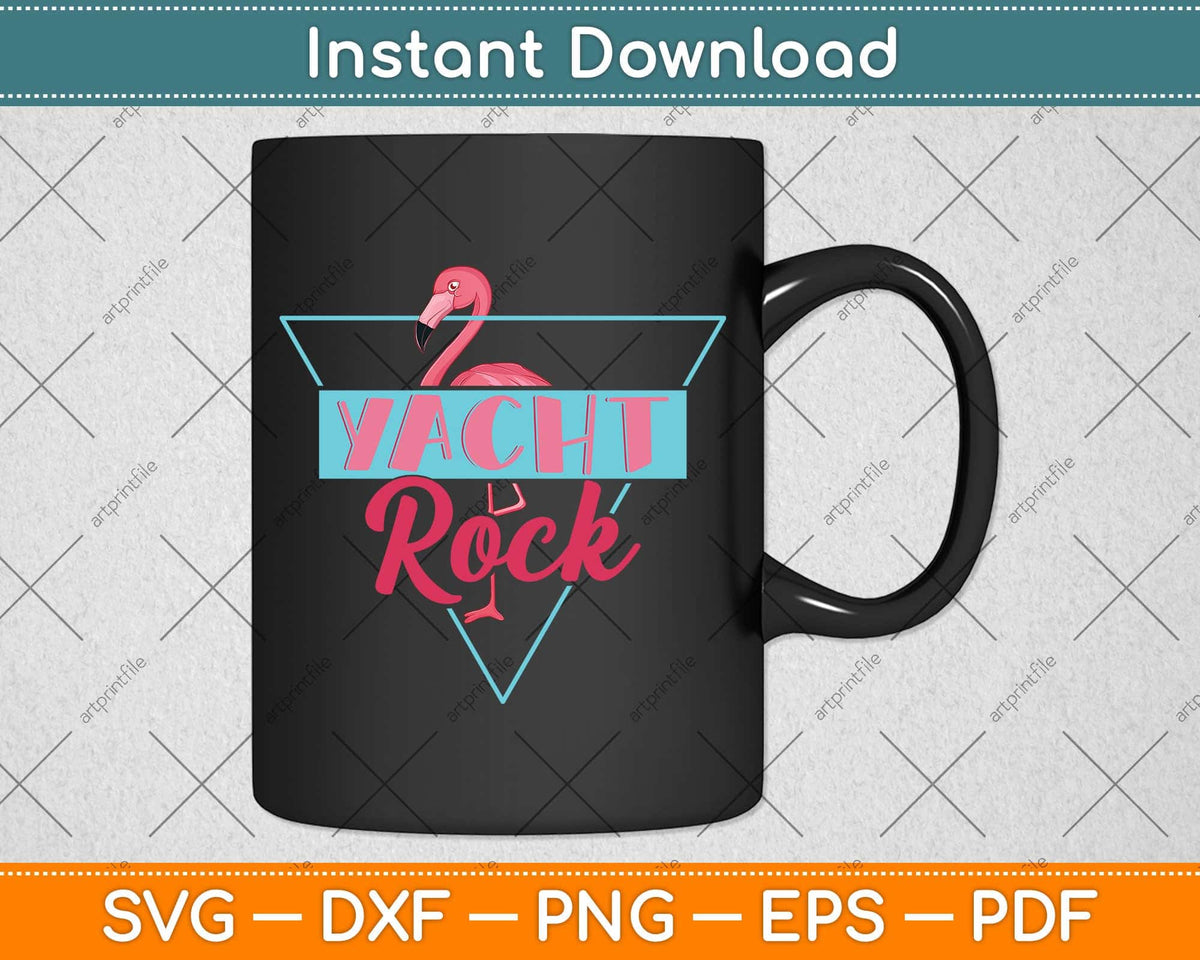 Yacht Rock Party Boat Drinking Flamingo Svg Png Dxf Digital Cutting File