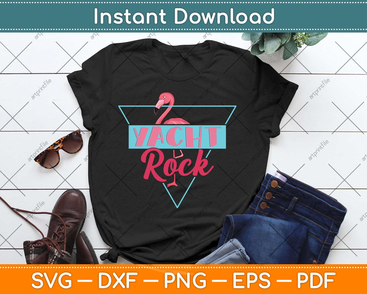 Yacht Rock Party Boat Drinking Flamingo Svg Png Dxf Digital Cutting File