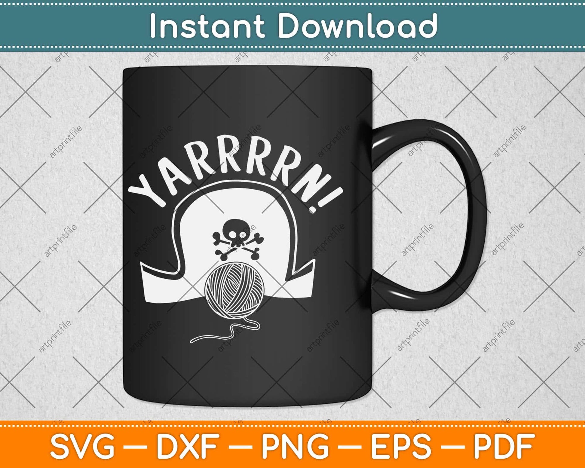 Yarrrrn! Funny Pirate Yarn Knitting Gifts Crocheting Svg Design