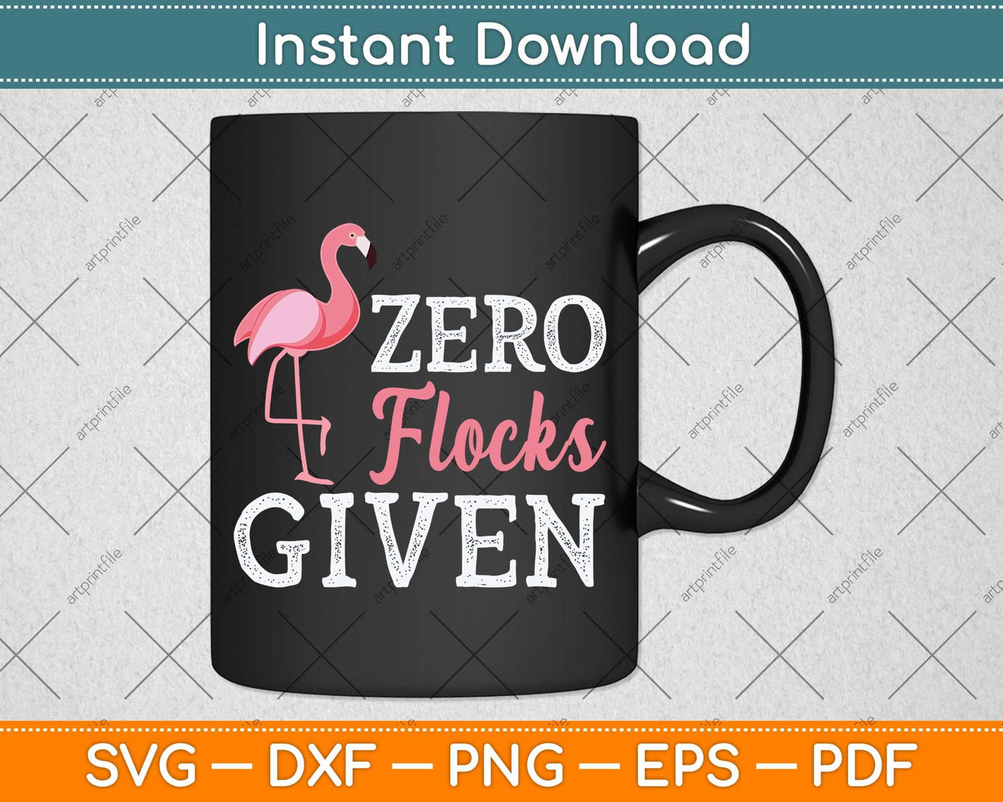 Zero Flocks Given Flamingo Svg Png Dxf Digital Cutting File