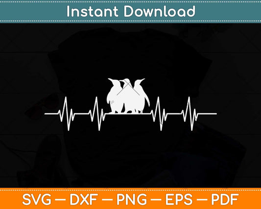Zoo Animal Penguin Heartbeat Svg Png Dxf Digital Cutting File