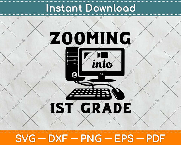 Zooming Into 1st Grade Svg Design Cricut Printable Cutting 